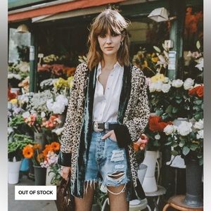 The Kooples Green Embroidered Kimono, NWOT